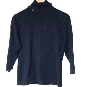 Apt. 9 Turtleneck Sweater Embellished Neck and Cuff Large